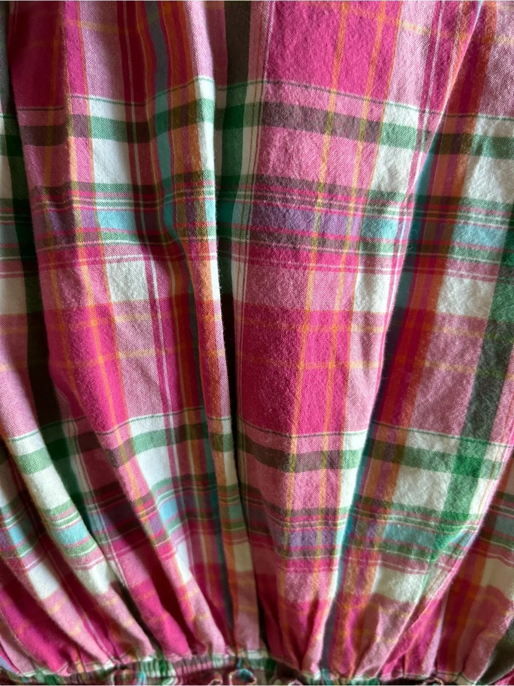 Ralph Lauren Pink Plaid Sundress with Green and White Accents, 3T